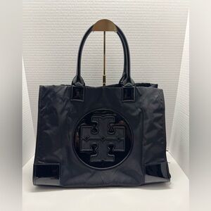 TORY BURCH Black Ella Nylon Tote Bag
